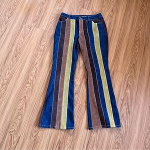 Current mood patchwork flared striped cords size M